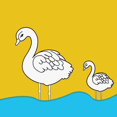 White color duck illustration