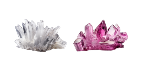 Natural quartz crystal isolated on white background with clipping path. Clipping path included.
