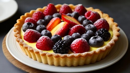  Delicious fruit tart ready to be savored