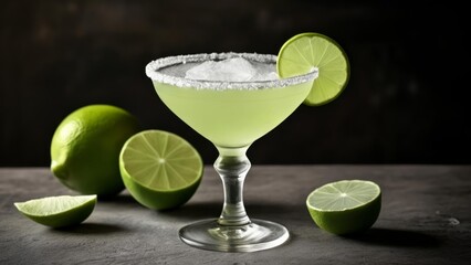  Fresh lime cocktail ready to serve