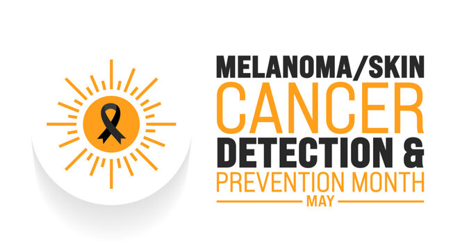 May is Melanoma Skin Cancer Detection and Prevention Month background template. Holiday concept. use to background, banner, placard, card, and poster design template with text inscription