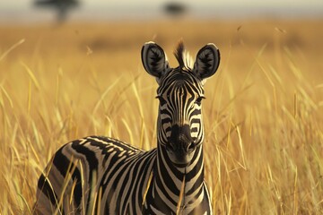 Obraz premium zebra at sunset