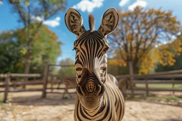 Tuinposter zebra in the zoo © 林 凡
