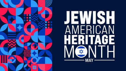 May is Jewish American Heritage Month geometric shape pattern background design template. use to background, banner, placard, card, and poster design template. vector illustration