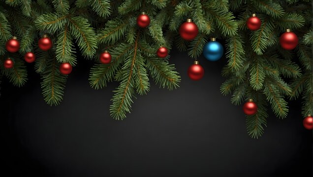 Christmas tree branches background

