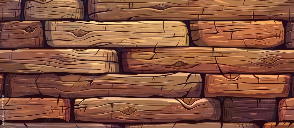 Poster close-up of a wooden wall featuring a rich display of different wood textures and patterns in shades