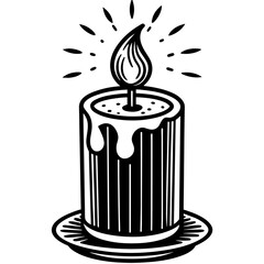 Illustration of a burning candle 