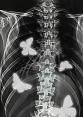 X-ray poster. Aesthetics of X-rays. Generative AI - 783730631