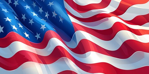 American Flag Background. Vector Illustration. United States of America Flag.