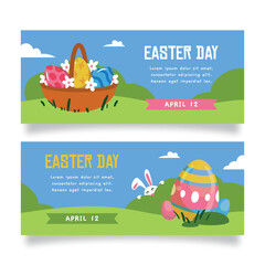 Easter day hand-drawn banner