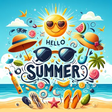 Hello summer illustration