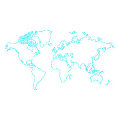 "Discover the world in style with this captivating blue outline art world map. PNG background removed. Perfect for travel enthusiasts and modern decor."