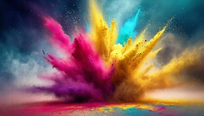 Festival Flourish: Vibrant Holi Background with Dust Explosion