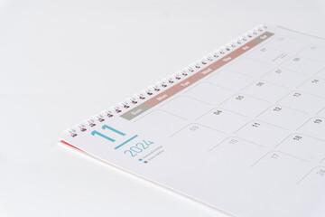 November calendar of 2024 displayed on white backgound. 