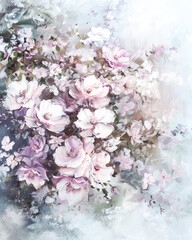 Ethereal Blossoms: A Dreamy Floral Explosion in Pastel Tones - 783734611