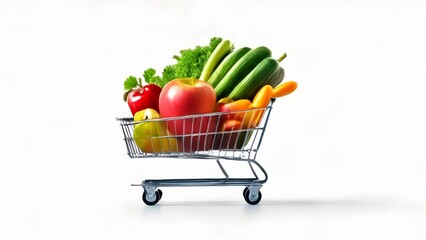  Fresh produce in a shopping cart