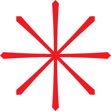 A red asterix icon with sharp points