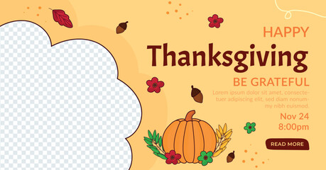 Thanksgiving celebration social media promo template