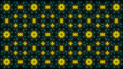 Blue and Yellow Neon Geometric Pattern Background