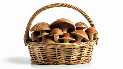  Basketful of fresh mushrooms ready for a delicious meal