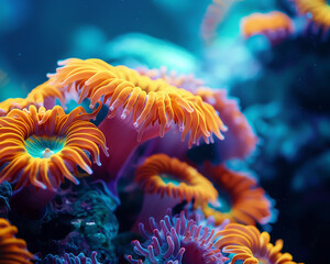 Naklejka na ściany i meble Coral reef, underwater shot, vibrant life, conservation beauty, natural hues , clean sharp focus