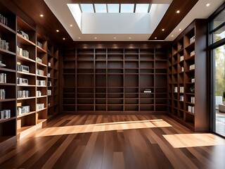  Empty Bookcase in a Remodeled Library design. 