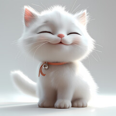 A cute and happy baby cat 3d illustration