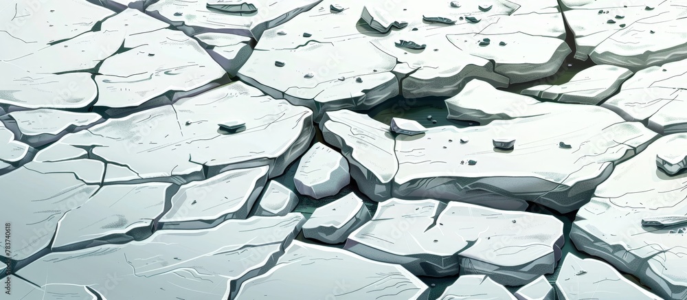Poster weathered window pane showing cracks set against a backdrop of sky, emphasizing wear and tear