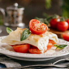 Salad with mozzarella and tomatoes - 783741277