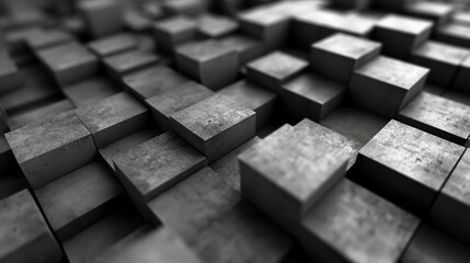 Abstract background or screensaver made of graphite cubes. - obrazy, fototapety, plakaty