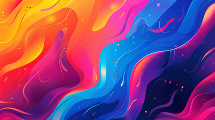 Abstract background with intense color gradients and bold strokes.