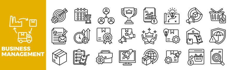 Business Management Icon Set For Design Elements	
