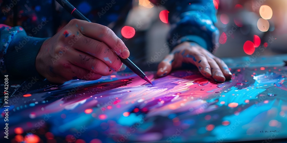 Poster vivid and expressive digital created on a graphics tablet blending traditional and contemporary art 