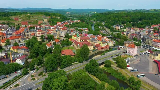 Panorama Station River Klodzko Aerial View Poland