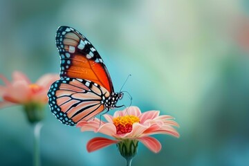 Fototapeta na wymiar Captivating Butterfly flower. Spring nature beauty. Generate Ai
