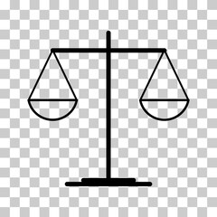 Scale equal icon, lawyer crime web sign, protection balance isolated vector illustration - 783744819