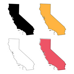 Set of California map, united states of america. Flat concept icon vector illustration - 783744827
