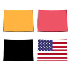Set of Colorado map, united states of america. Flat concept icon symbol vector illustration - 783744829
