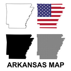Set of Arkansas map, united states of america. Flat concept icon symbol vector illustration - 783744848