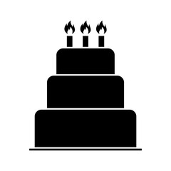 Sweet cake icon, bakery dessert food symbol, happy birthday day graphic vector illustration - 783744851