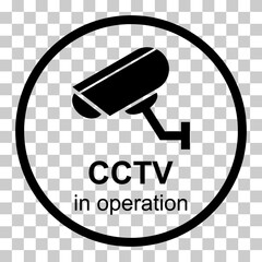 Closed circuit television camera icon, CCTV video protection alert, vector illustration - 783744864