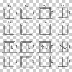 Set of Lift elevator icon, graphic design sign, building doorway symbol vector illustration - 783744875
