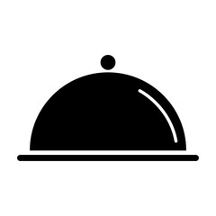 Waiter tray icon, dish menu restaurant web symbol, lunch design vector illustration - 783744880