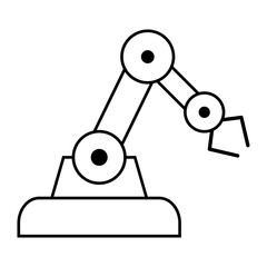 Mechanical robot arm machine icon, technology hydraulic robotic hand, vector illustration - 783744888