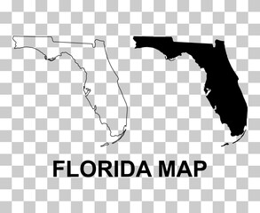 Set of Florida map, united states of america. Flat concept icon vector illustration - 783744889