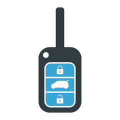 Car key icon, door system safety automobile web design, unlock button vector illustration - 783744895