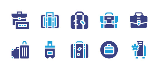 Suitcase icon set. Duotone color. Vector illustration. Containing suitcase, travelbag, tour, luggage.