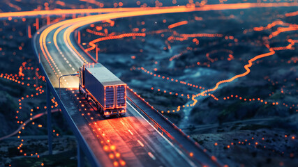 Fototapeta na wymiar Next-gen supply chain logistics with real-time tracking information visualization 