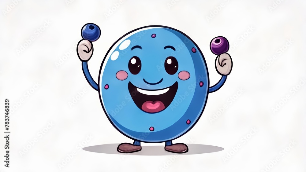 Poster  Joyful Jelly  A Smiling Blue Character