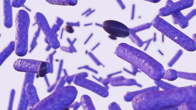 3d animation of Clostridium botulinum isolated on the white background